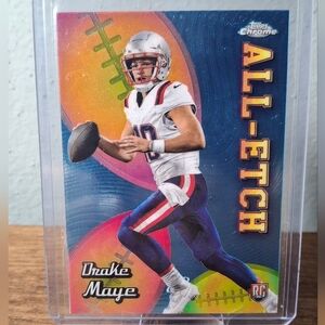 2024 Topps Chrome Drake Maye Rookie All-Etch Football Card. Mint Condtion.